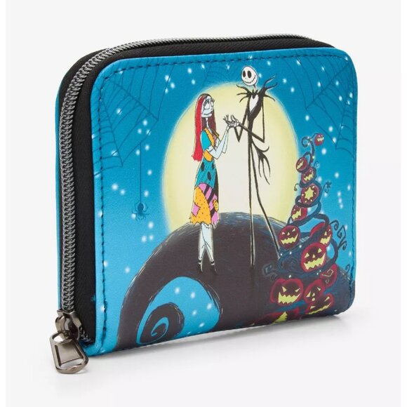 Loungefly Nightmare Before Christmas Spiral Hill Night Backpack and Wallet Set - Picture 7 of 9